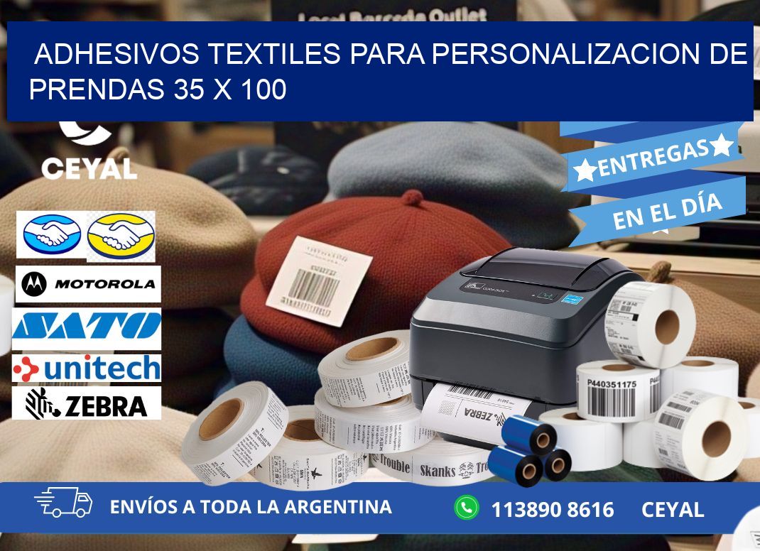 ADHESIVOS TEXTILES PARA PERSONALIZACION DE PRENDAS 35 x 100