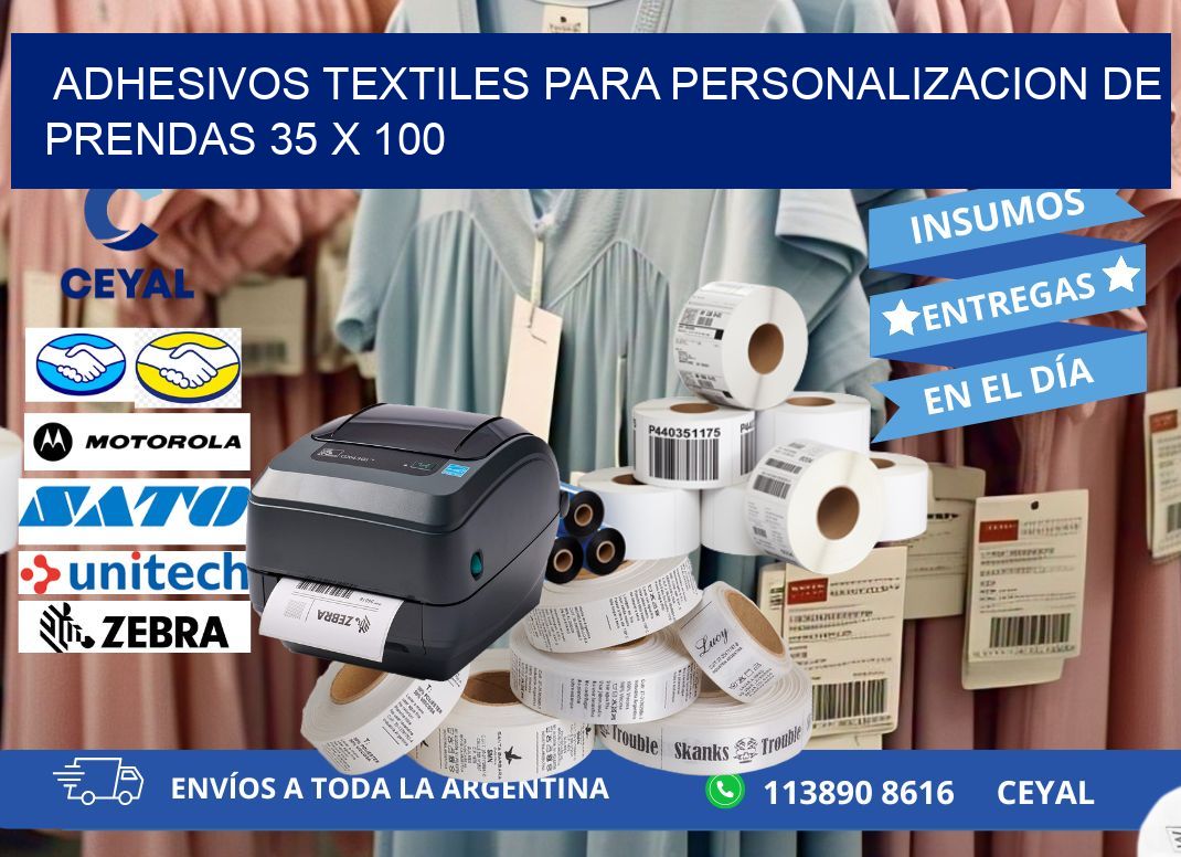 ADHESIVOS TEXTILES PARA PERSONALIZACION DE PRENDAS 35 x 100