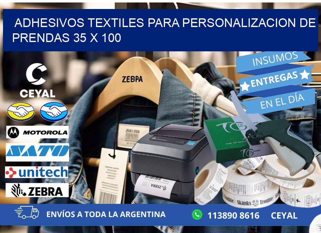 ADHESIVOS TEXTILES PARA PERSONALIZACION DE PRENDAS 35 x 100