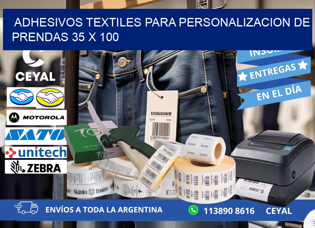 ADHESIVOS TEXTILES PARA PERSONALIZACION DE PRENDAS 35 x 100