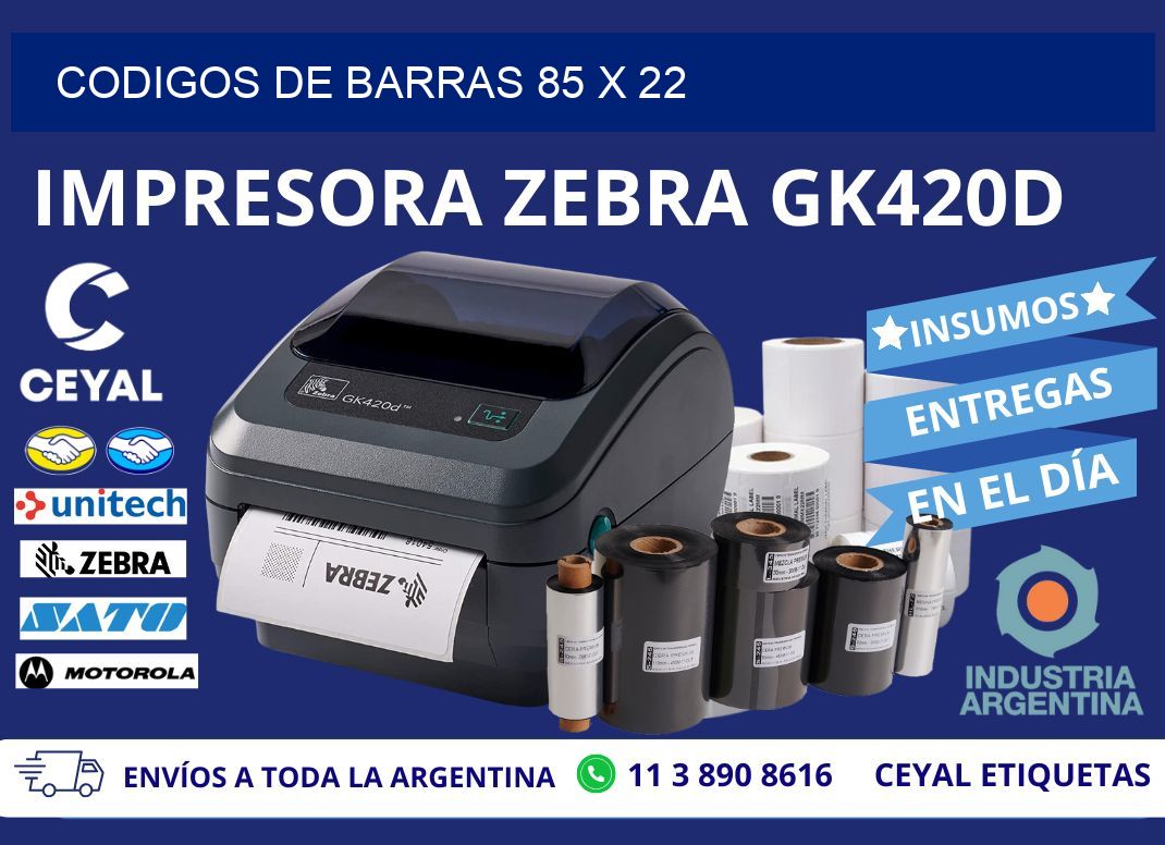 CODIGOS DE BARRAS 85 x 22