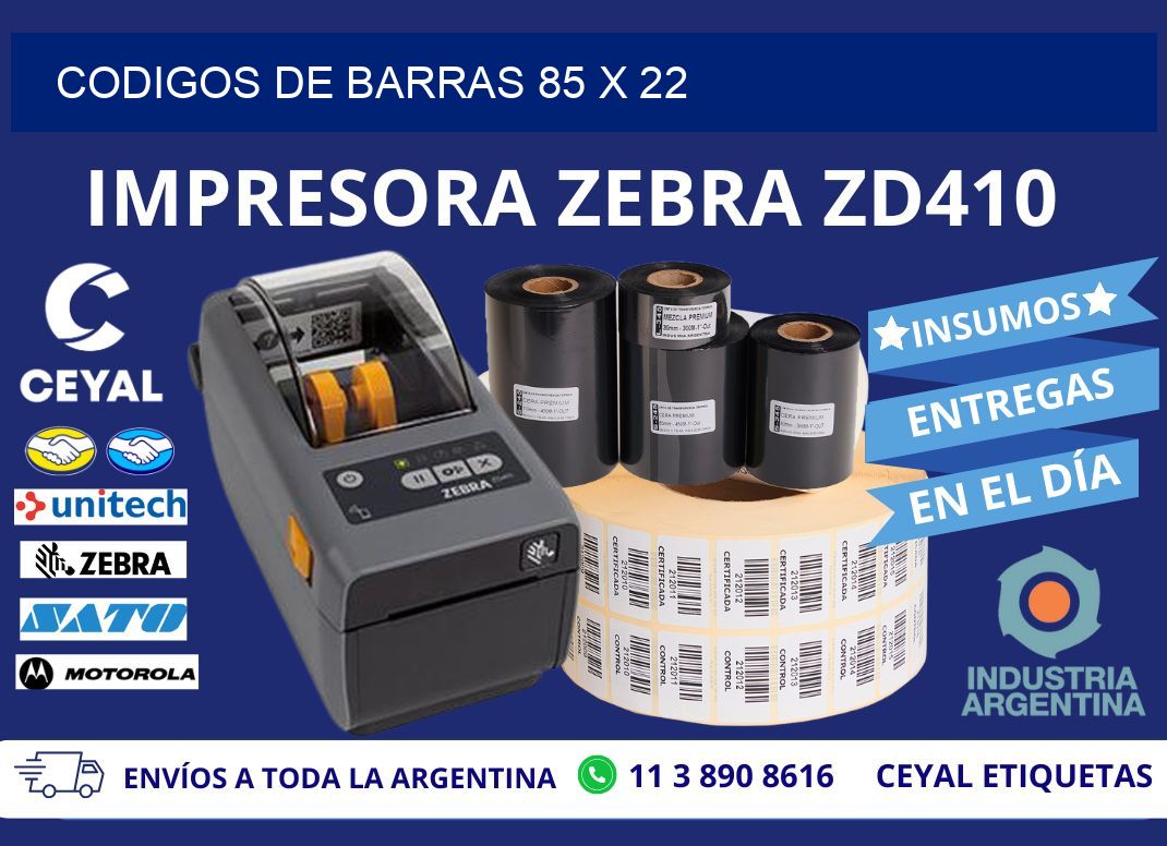 CODIGOS DE BARRAS 85 x 22