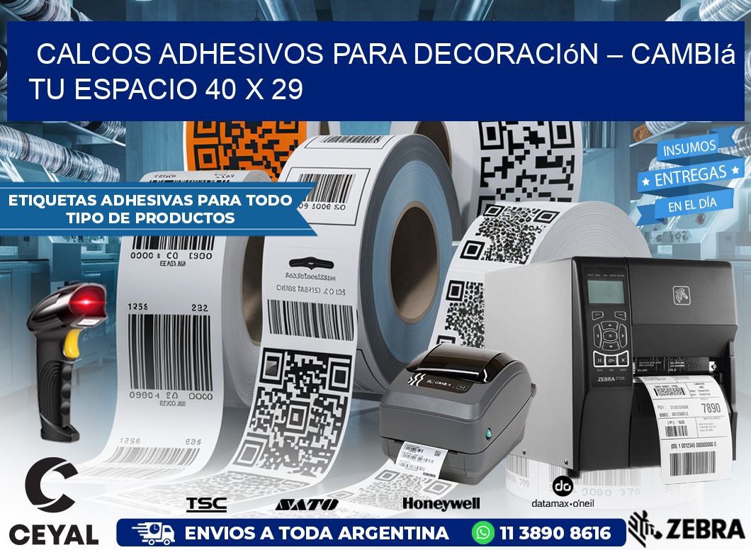 Calcos Adhesivos para Decoración – Cambiá Tu Espacio 40 x 29