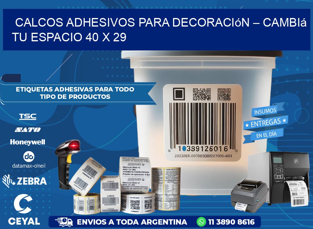 Calcos Adhesivos para Decoración – Cambiá Tu Espacio 40 x 29