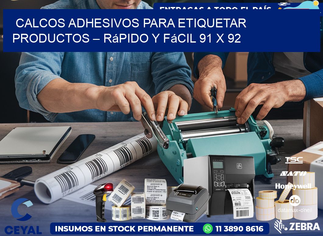 Calcos Adhesivos para Etiquetar Productos – Rápido y Fácil 91 x 92