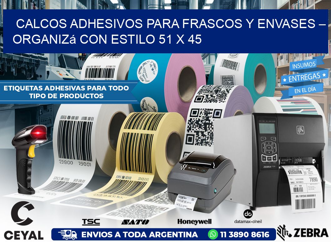 Calcos Adhesivos para Frascos y Envases – Organizá con Estilo 51 x 45