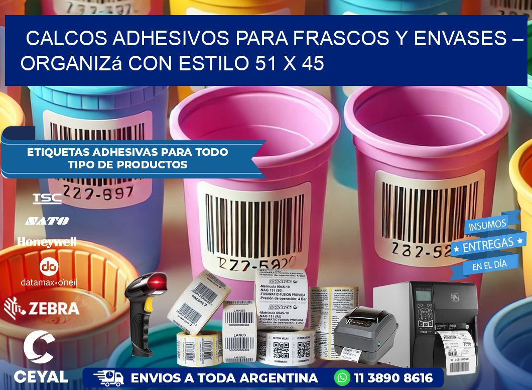 Calcos Adhesivos para Frascos y Envases – Organizá con Estilo 51 x 45