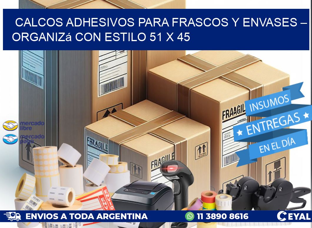 Calcos Adhesivos para Frascos y Envases – Organizá con Estilo 51 x 45