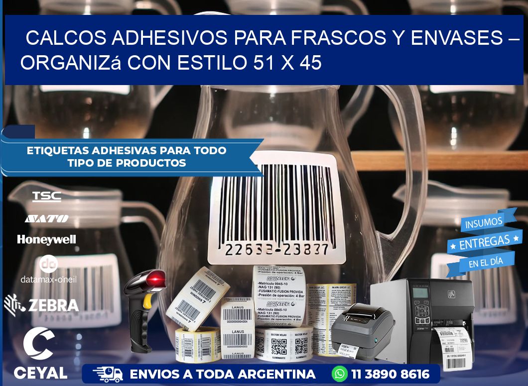 Calcos Adhesivos para Frascos y Envases – Organizá con Estilo 51 x 45