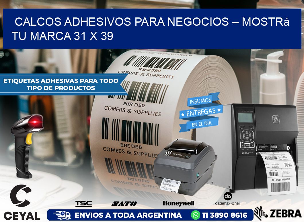 Calcos Adhesivos para Negocios – Mostrá Tu Marca 31 x 39