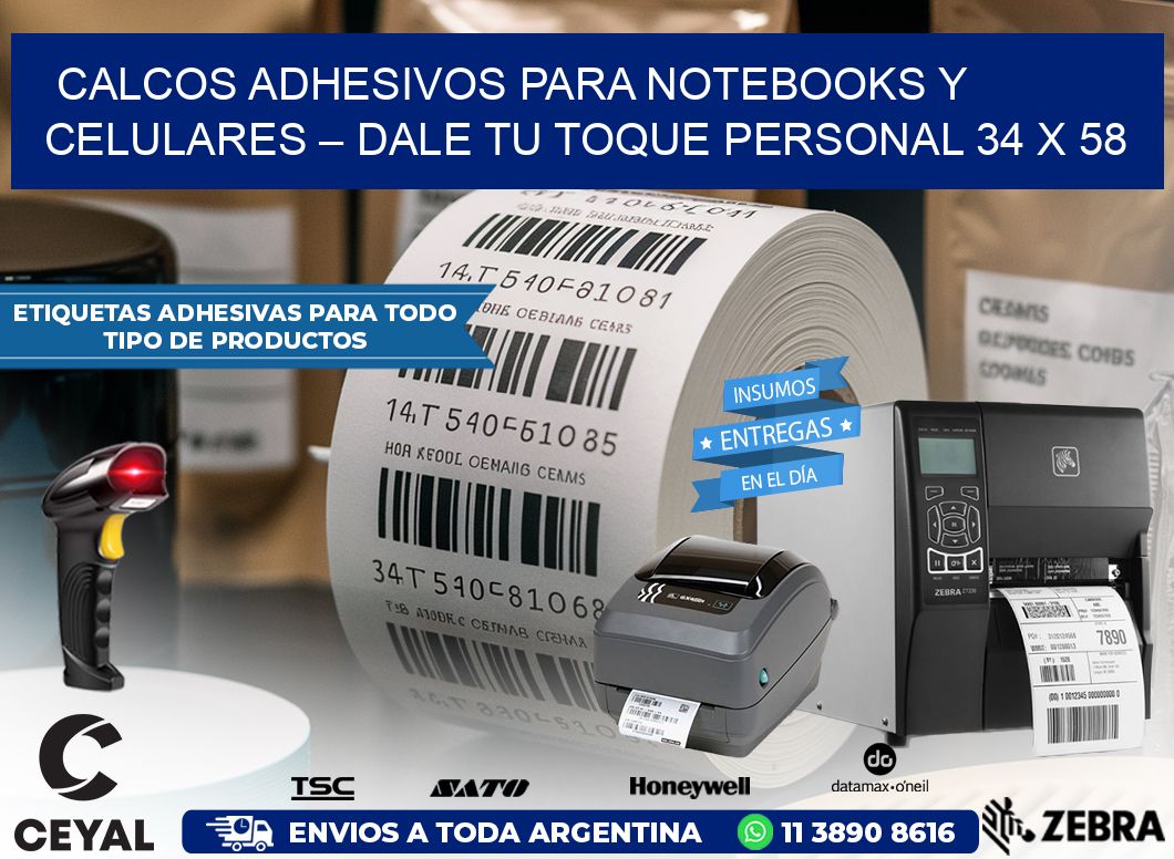 Calcos Adhesivos para Notebooks y Celulares – Dale Tu Toque Personal 34 x 58