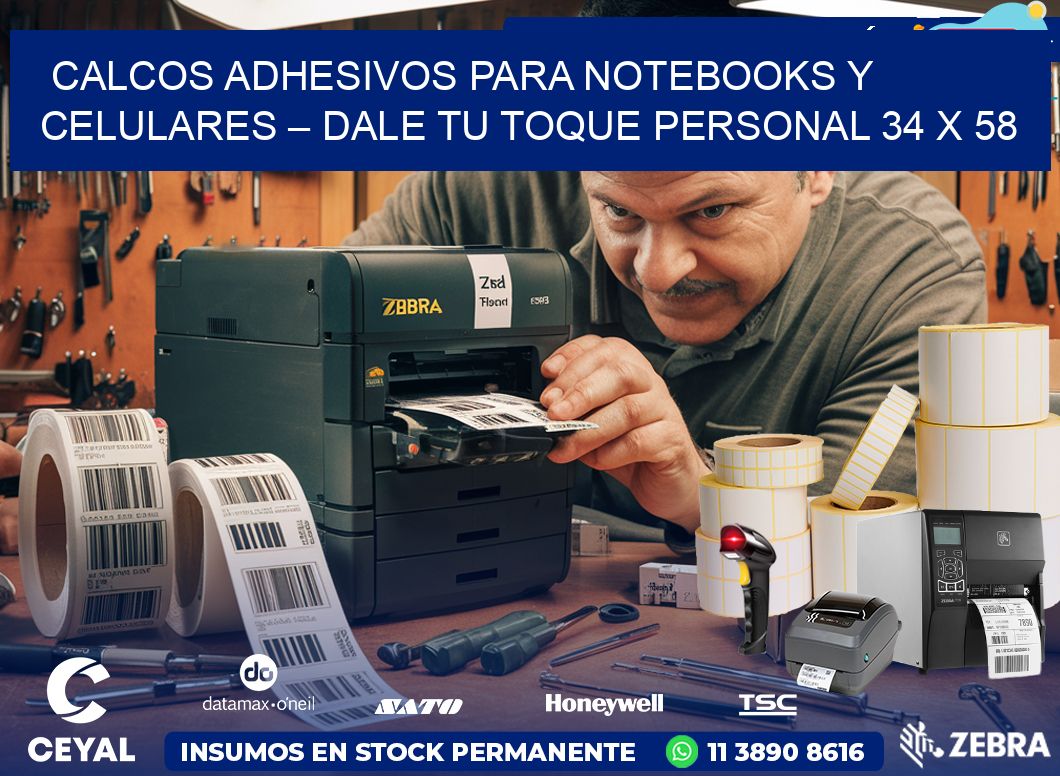 Calcos Adhesivos para Notebooks y Celulares – Dale Tu Toque Personal 34 x 58