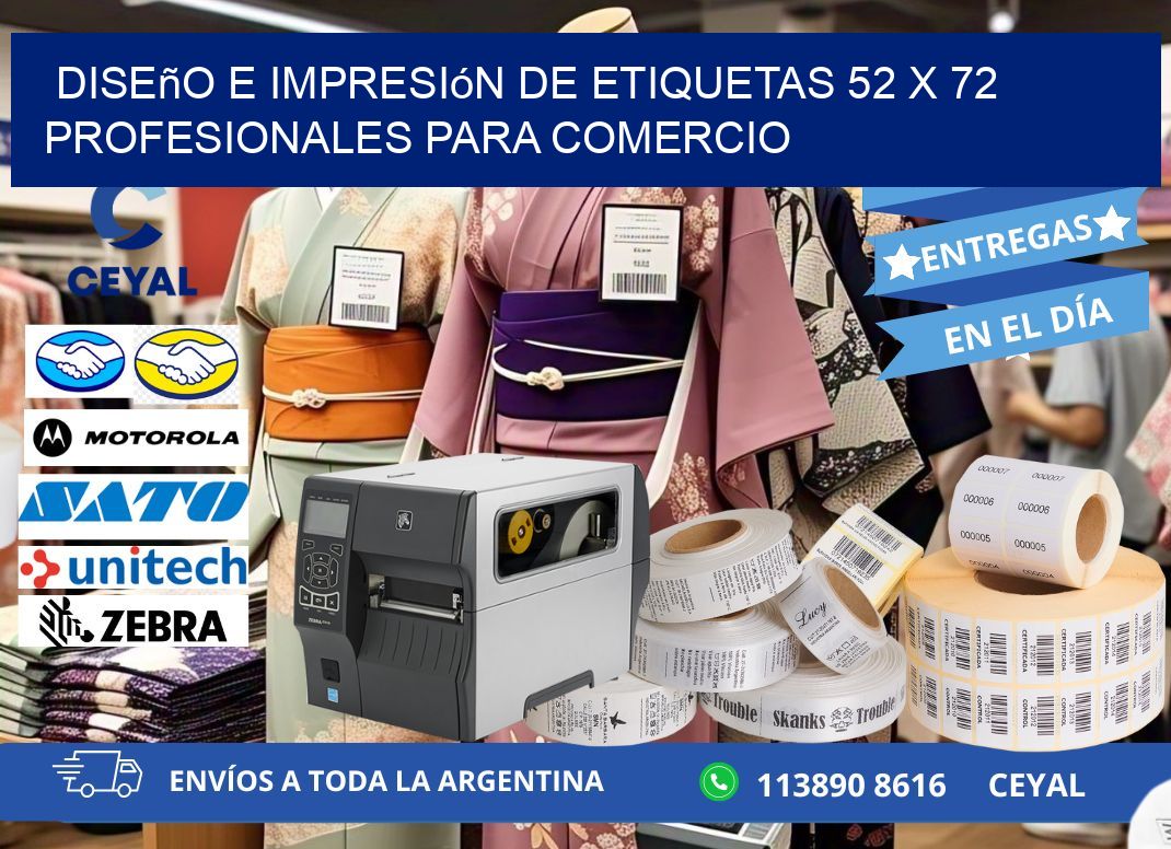 Diseño e Impresión de Etiquetas 52 x 72 Profesionales para Comercio