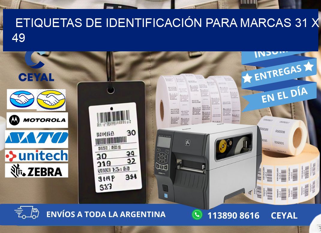 ETIQUETAS DE IDENTIFICACIÓN PARA MARCAS 31 x 49