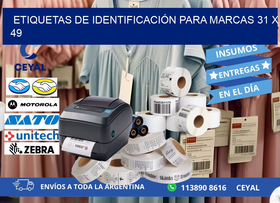 ETIQUETAS DE IDENTIFICACIÓN PARA MARCAS 31 x 49