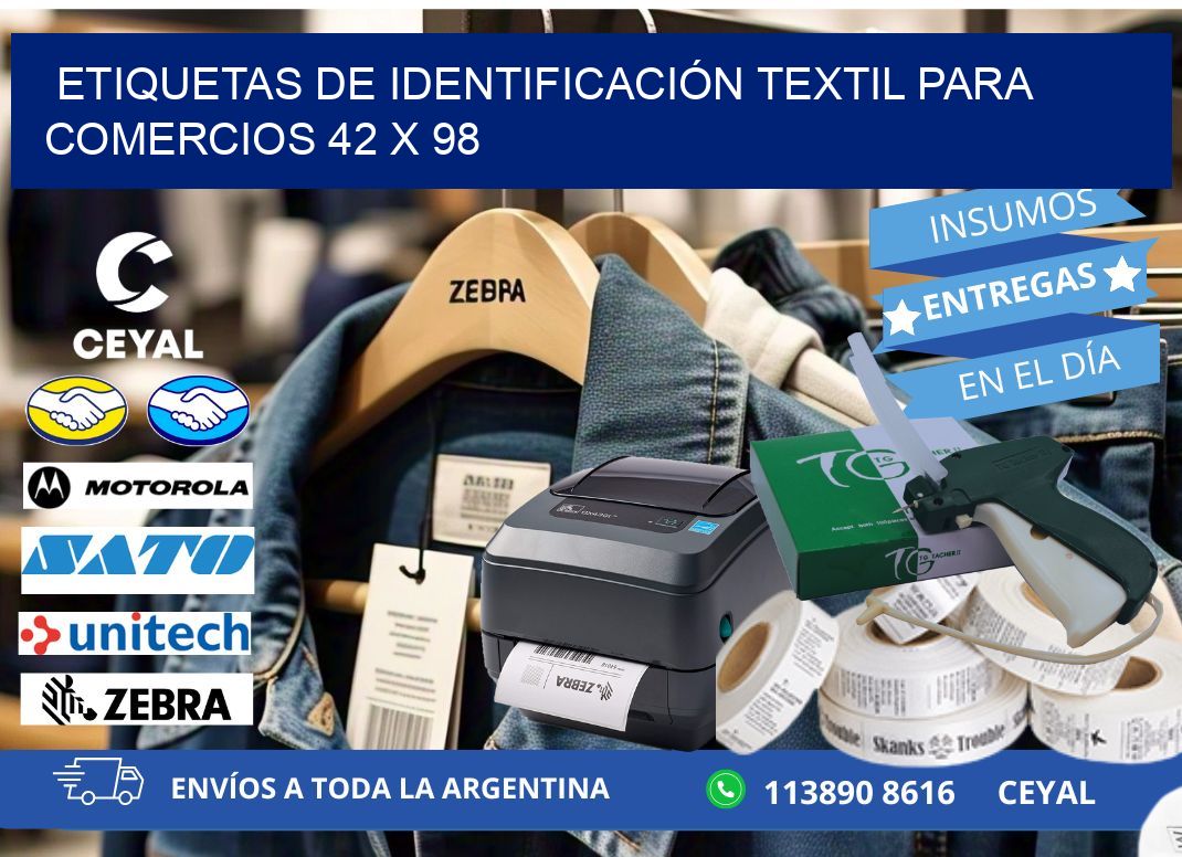 ETIQUETAS DE IDENTIFICACIÓN TEXTIL PARA COMERCIOS 42 x 98