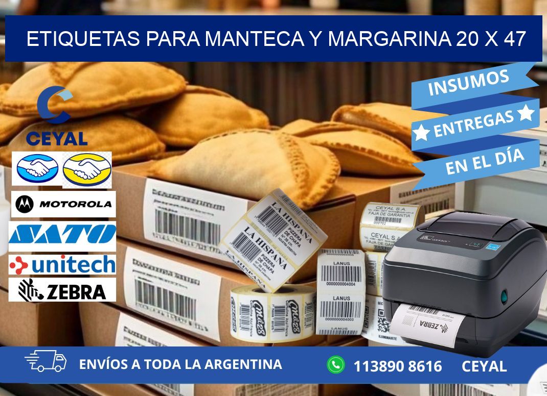 ETIQUETAS PARA MANTECA Y MARGARINA 20 x 47