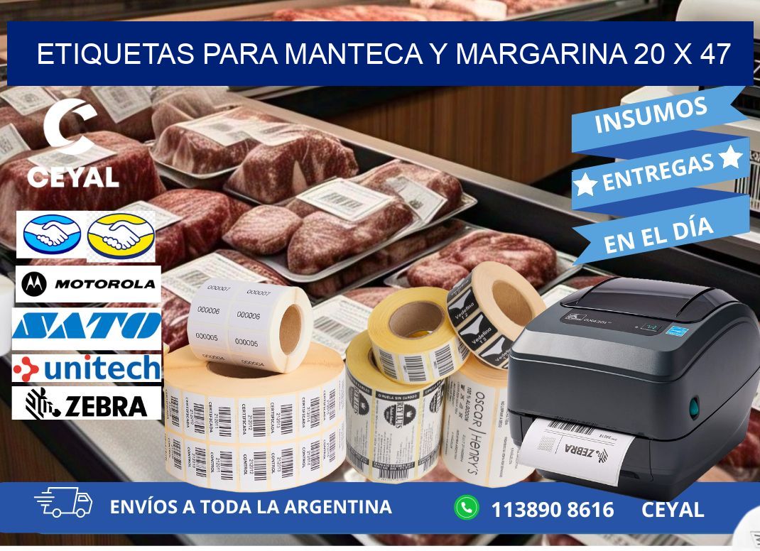 ETIQUETAS PARA MANTECA Y MARGARINA 20 x 47