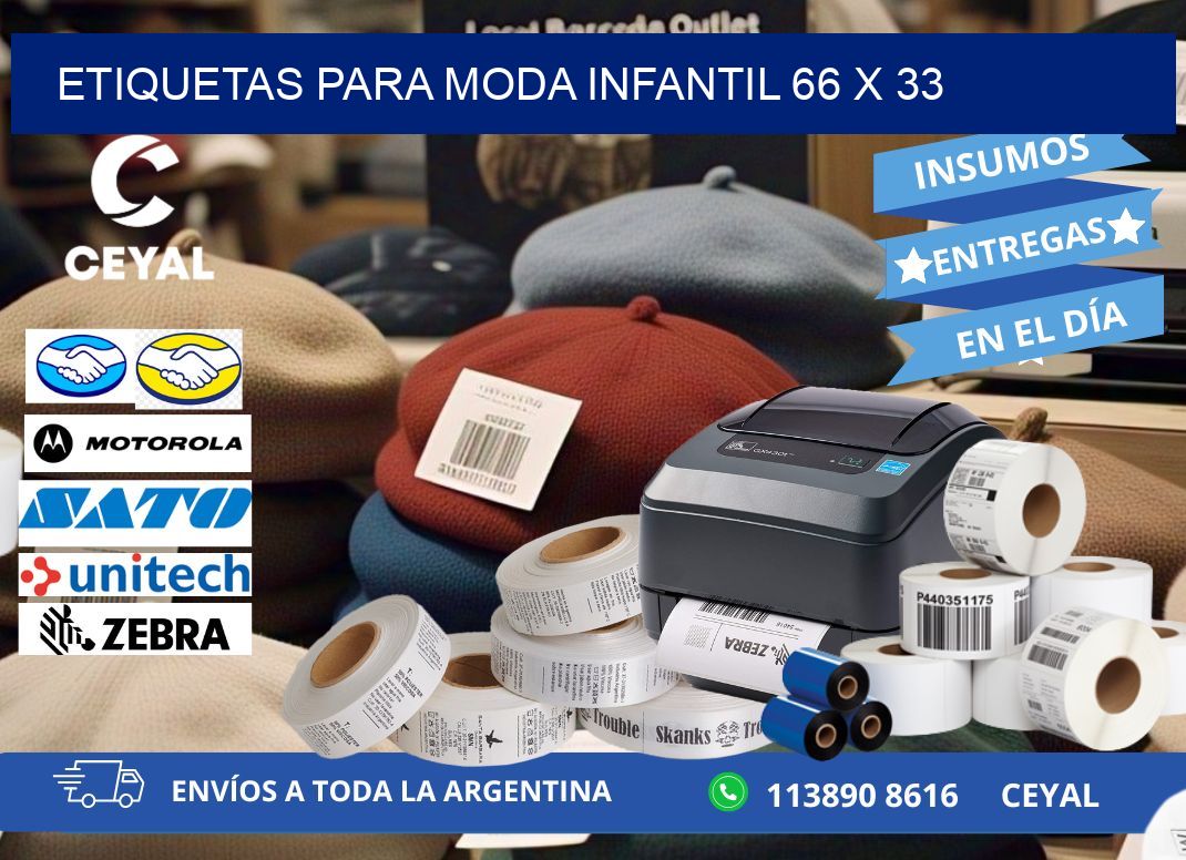 ETIQUETAS PARA MODA INFANTIL 66 x 33
