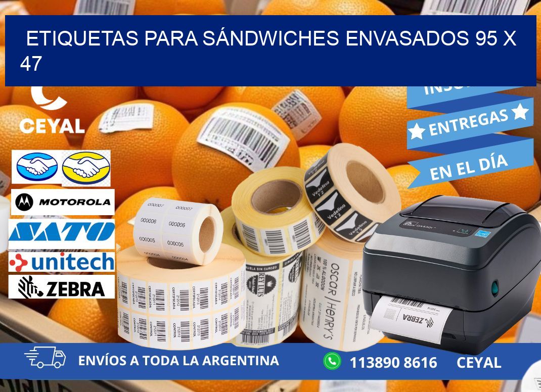 ETIQUETAS PARA SÁNDWICHES ENVASADOS 95 x 47