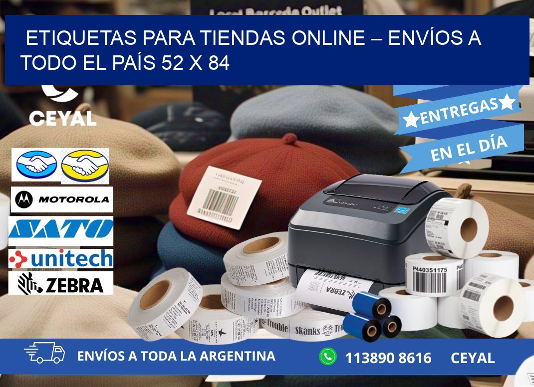 ETIQUETAS PARA TIENDAS ONLINE – ENVÍOS A TODO EL PAÍS 52 x 84