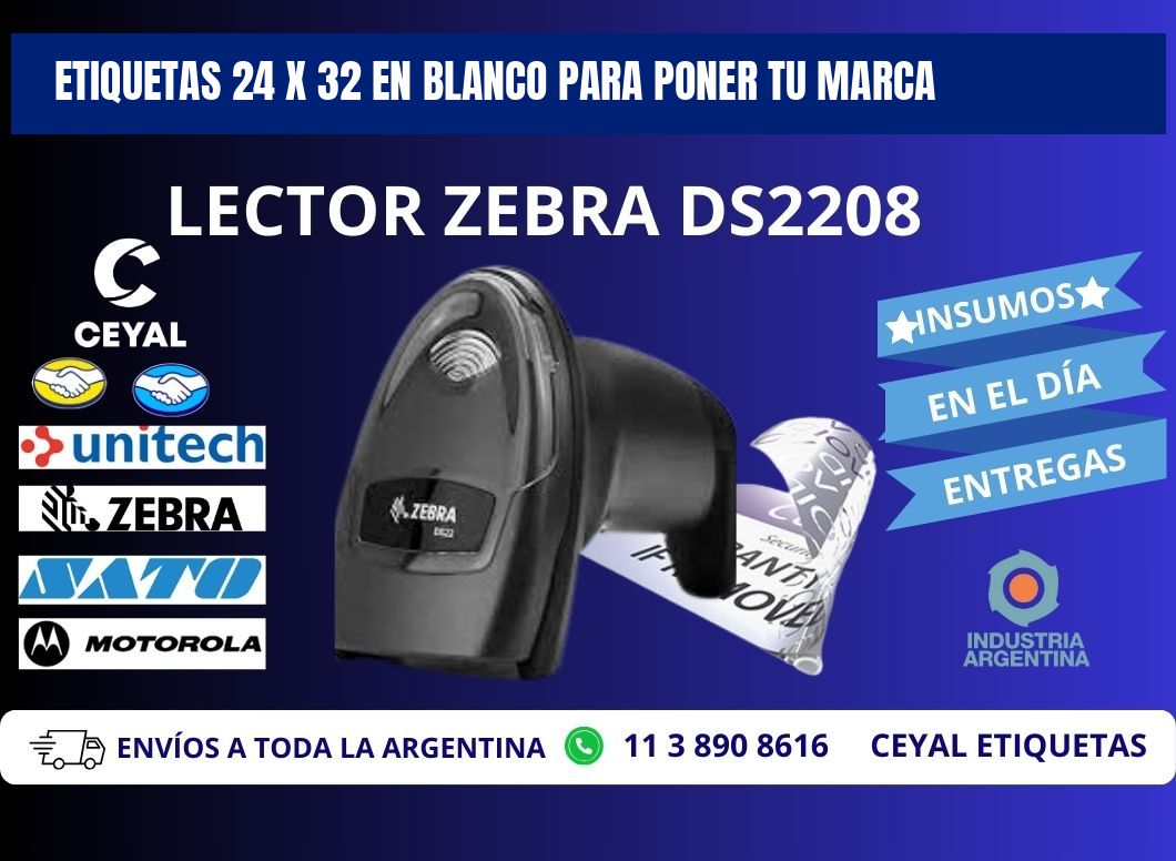 Etiquetas 24 x 32 en blanco para poner tu marca