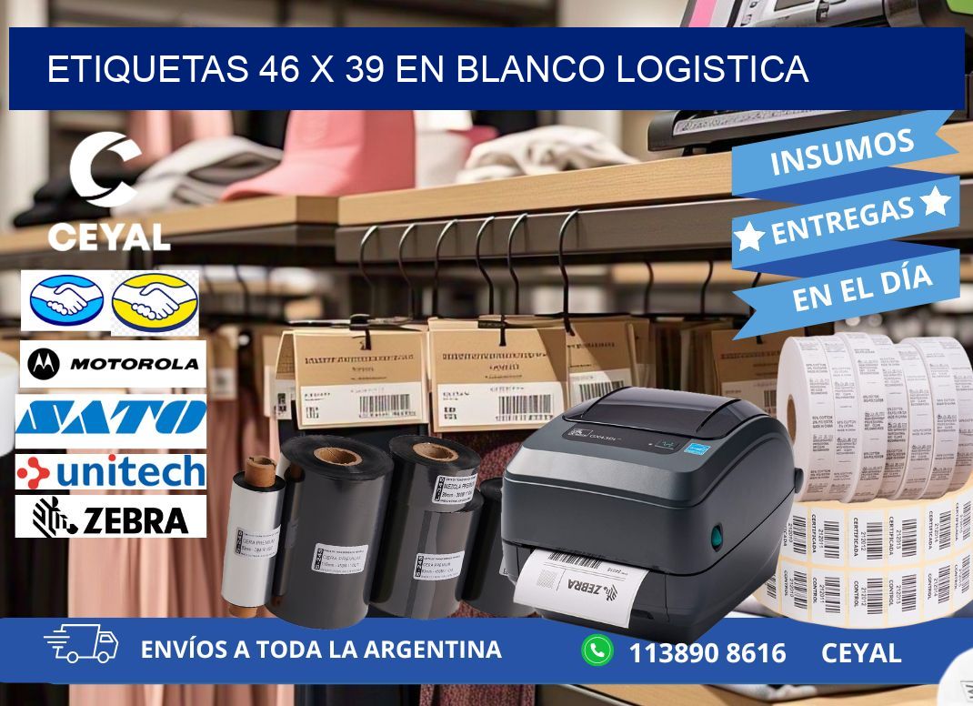 Etiquetas 46 x 39 en blanco logistica