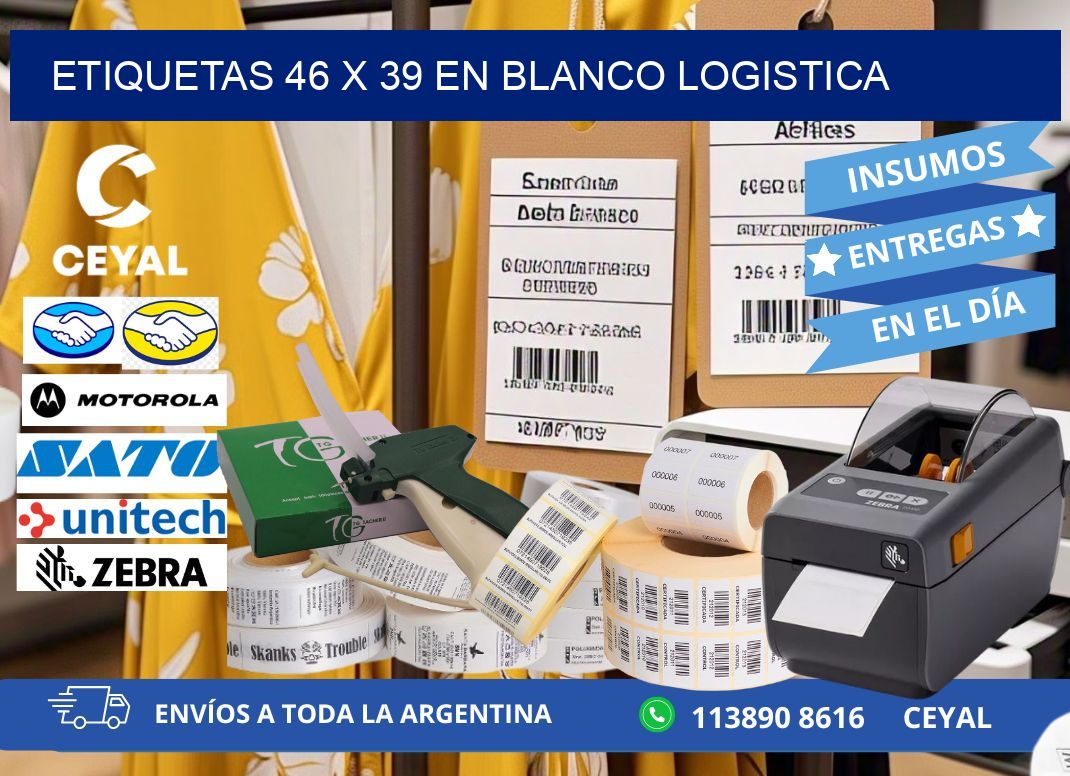 Etiquetas 46 x 39 en blanco logistica