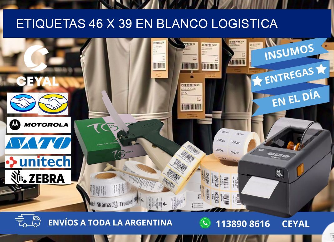 Etiquetas 46 x 39 en blanco logistica