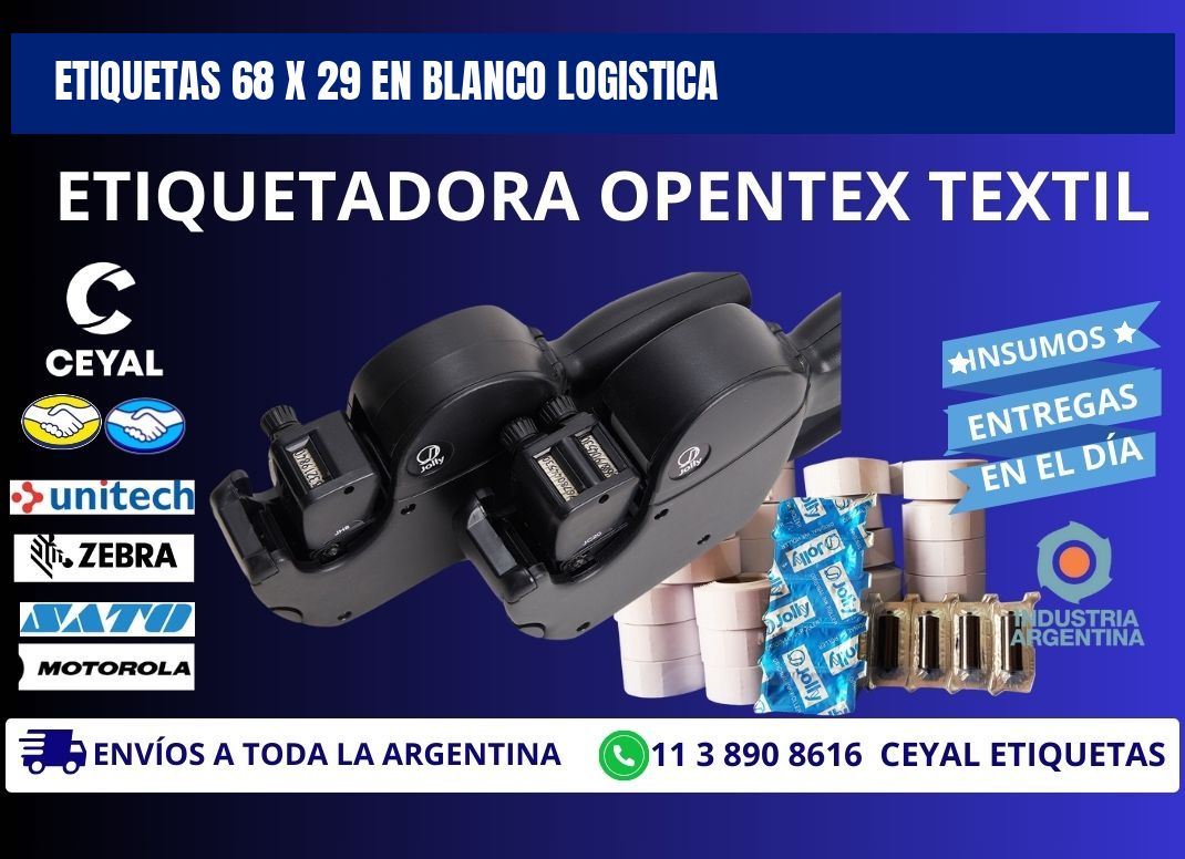 Etiquetas 68 x 29 en blanco logistica