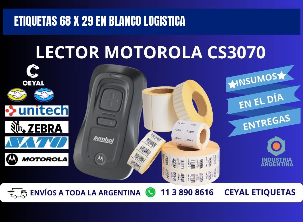 Etiquetas 68 x 29 en blanco logistica