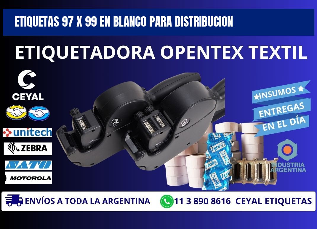 Etiquetas 97 x 99 en blanco para distribucion