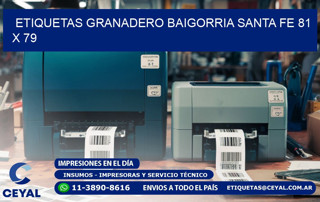 Etiquetas Granadero Baigorria Santa Fe 81 x 79