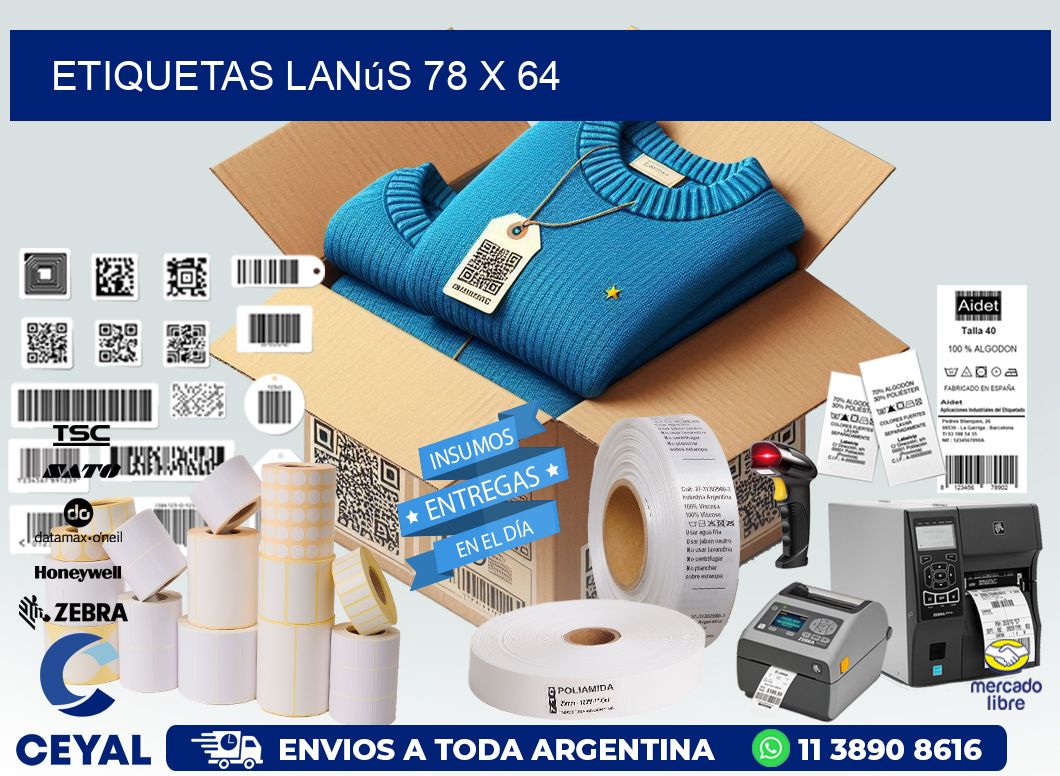 Etiquetas Lanús 78 x 64