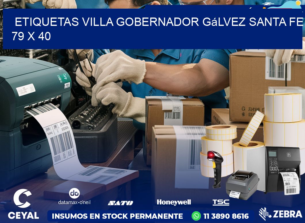 Etiquetas Villa Gobernador Gálvez Santa Fe 79 x 40