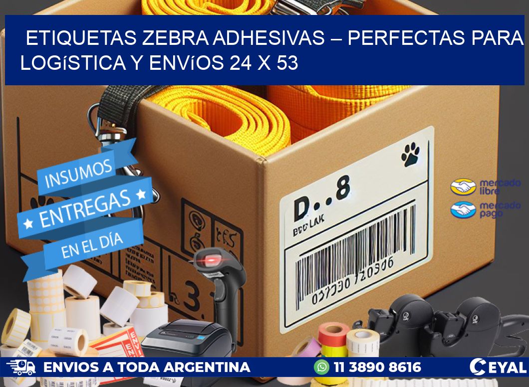 Etiquetas Zebra Adhesivas – Perfectas para Logística y Envíos 24 x 53