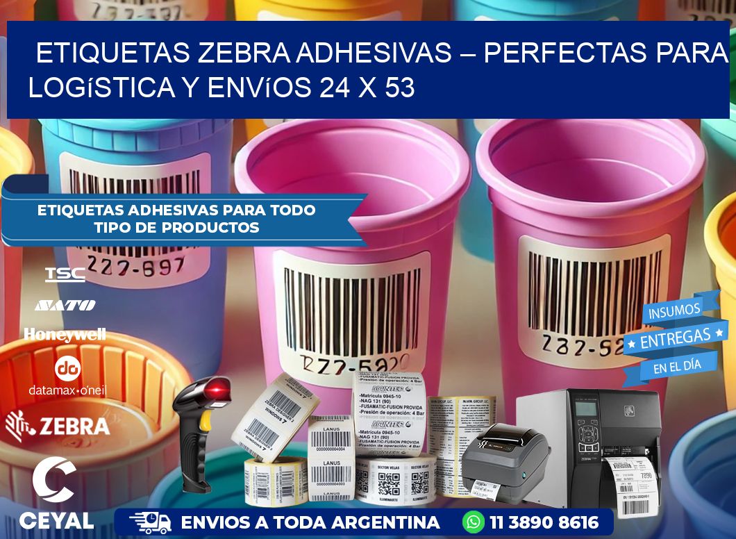 Etiquetas Zebra Adhesivas – Perfectas para Logística y Envíos 24 x 53