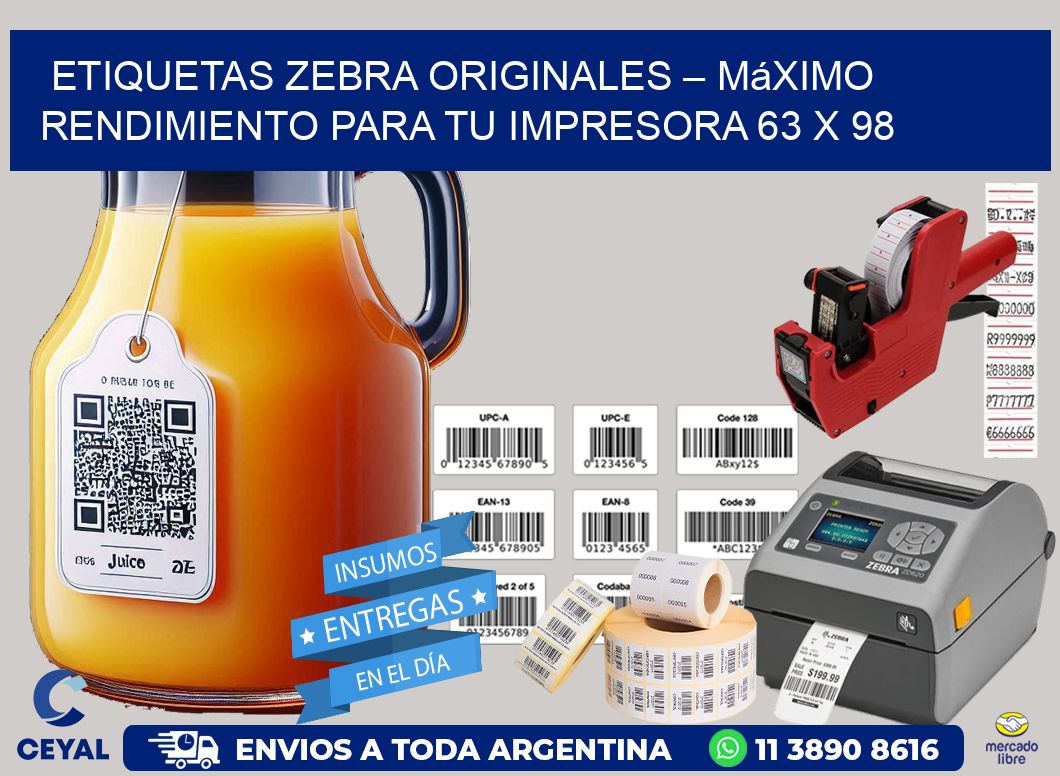 Etiquetas Zebra Originales – Máximo Rendimiento para tu Impresora 63 x 98