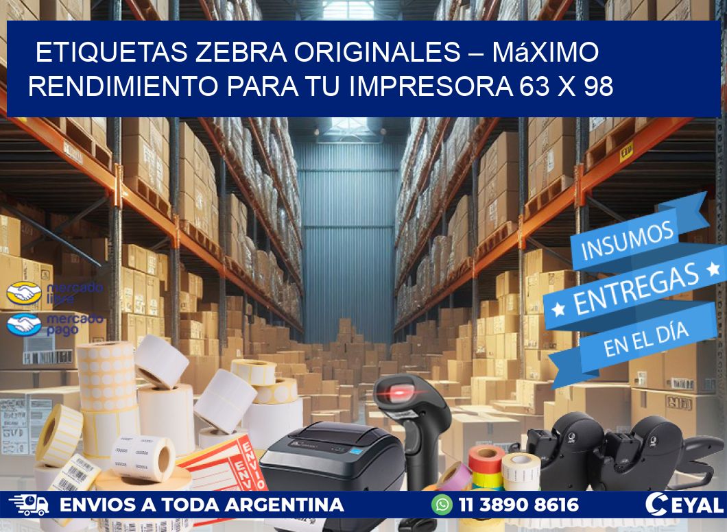 Etiquetas Zebra Originales – Máximo Rendimiento para tu Impresora 63 x 98