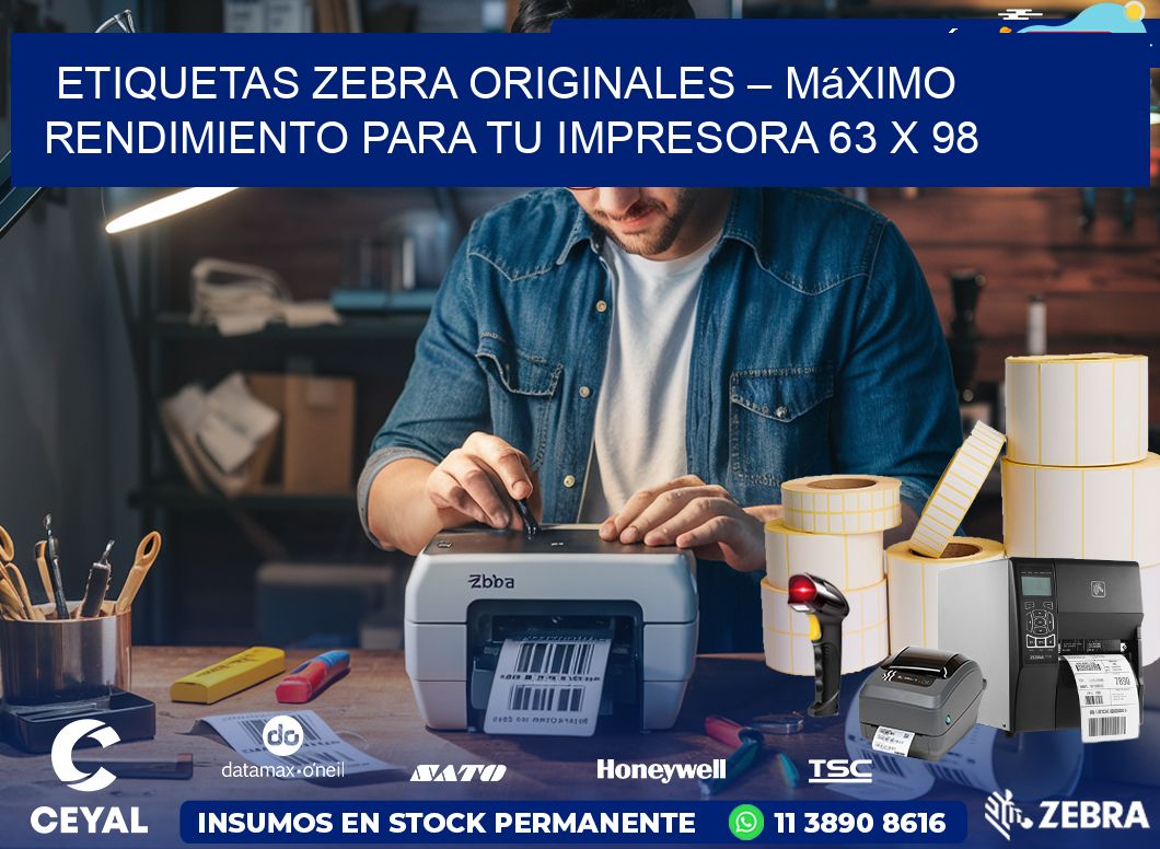 Etiquetas Zebra Originales – Máximo Rendimiento para tu Impresora 63 x 98