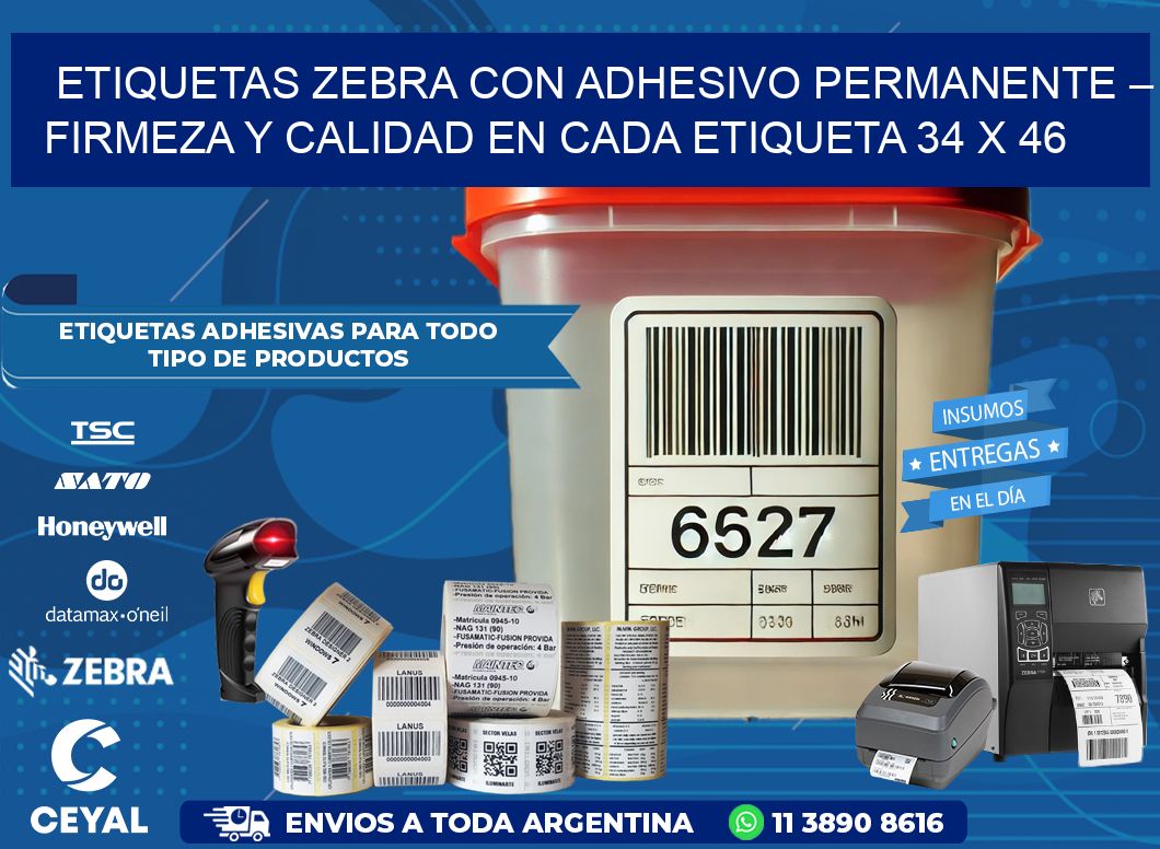 Etiquetas Zebra con Adhesivo Permanente – Firmeza y Calidad en Cada Etiqueta 34 x 46