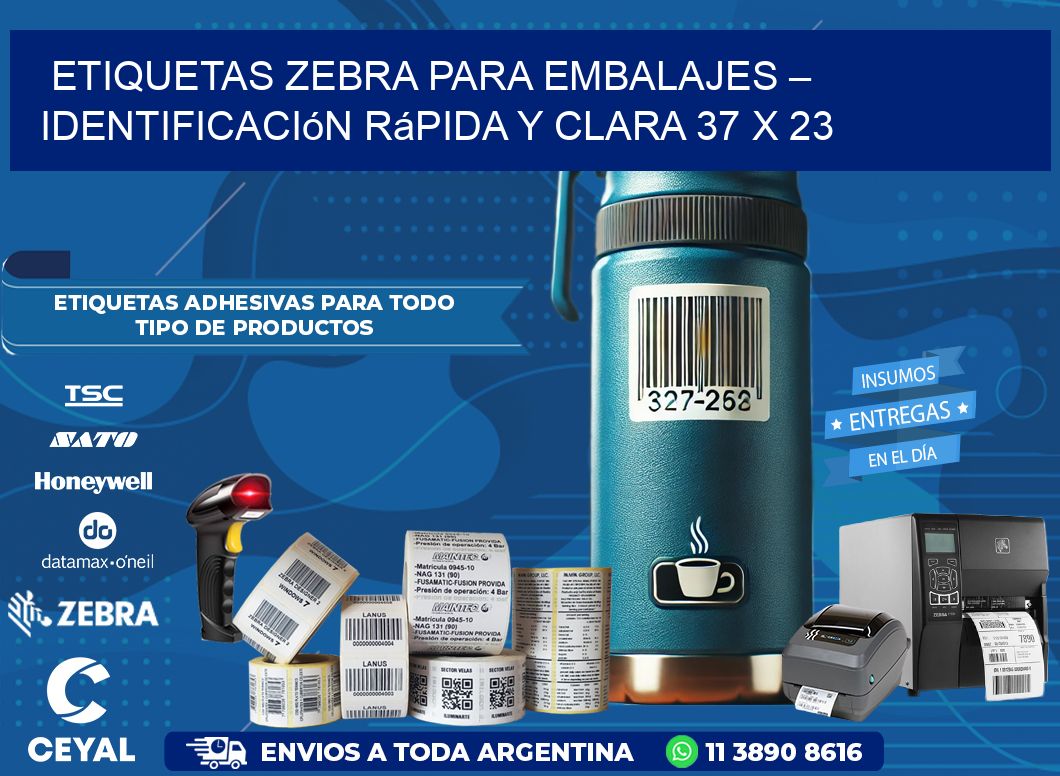 Etiquetas Zebra para Embalajes – Identificación Rápida y Clara 37 x 23