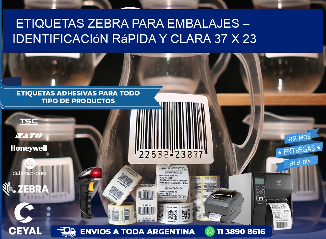 Etiquetas Zebra para Embalajes – Identificación Rápida y Clara 37 x 23