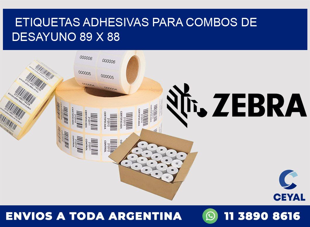 Etiquetas adhesivas para combos de desayuno 89 x 88