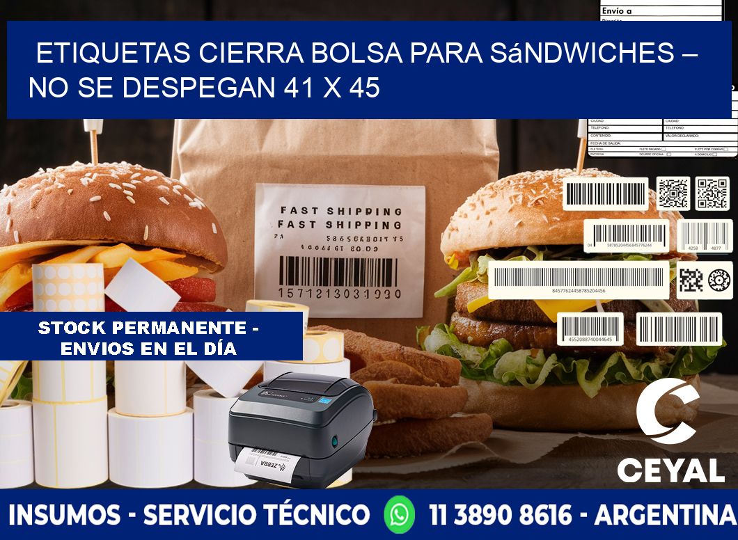 Etiquetas cierra bolsa para sándwiches – No se despegan 41 x 45