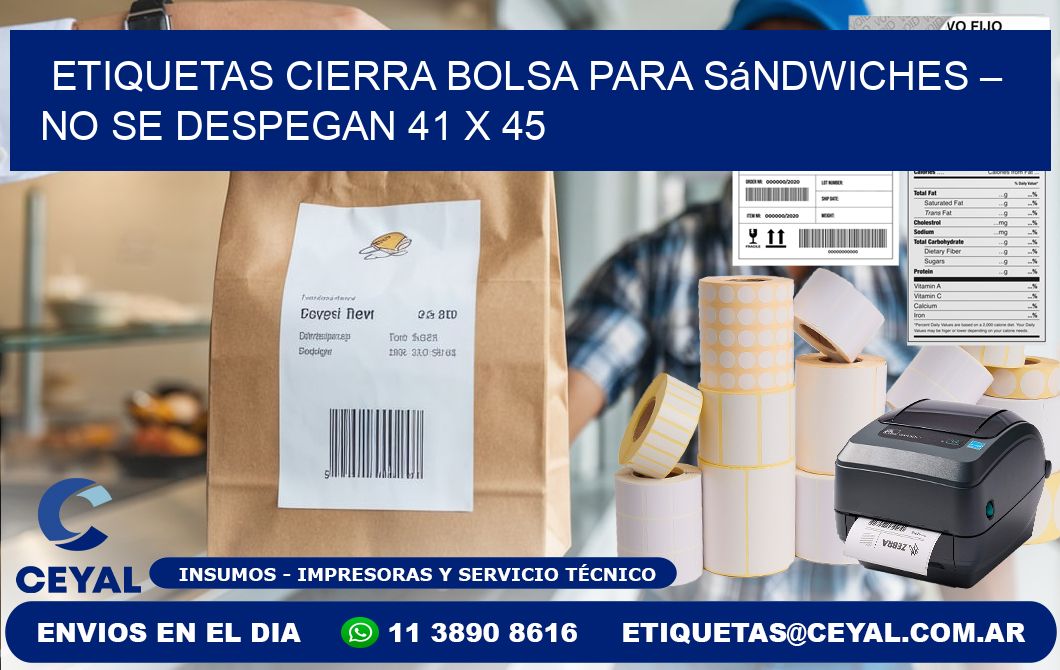 Etiquetas cierra bolsa para sándwiches – No se despegan 41 x 45