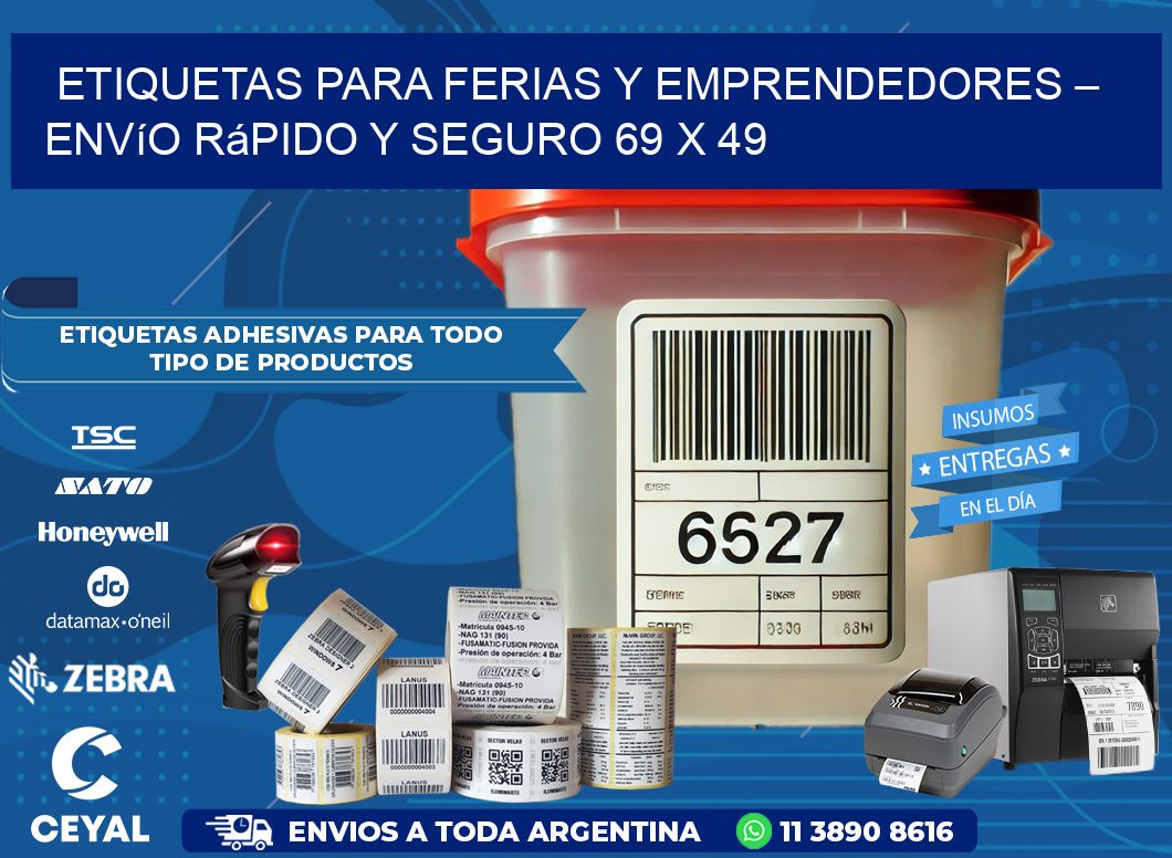 Etiquetas para Ferias y Emprendedores – Envío Rápido y Seguro 69 x 49