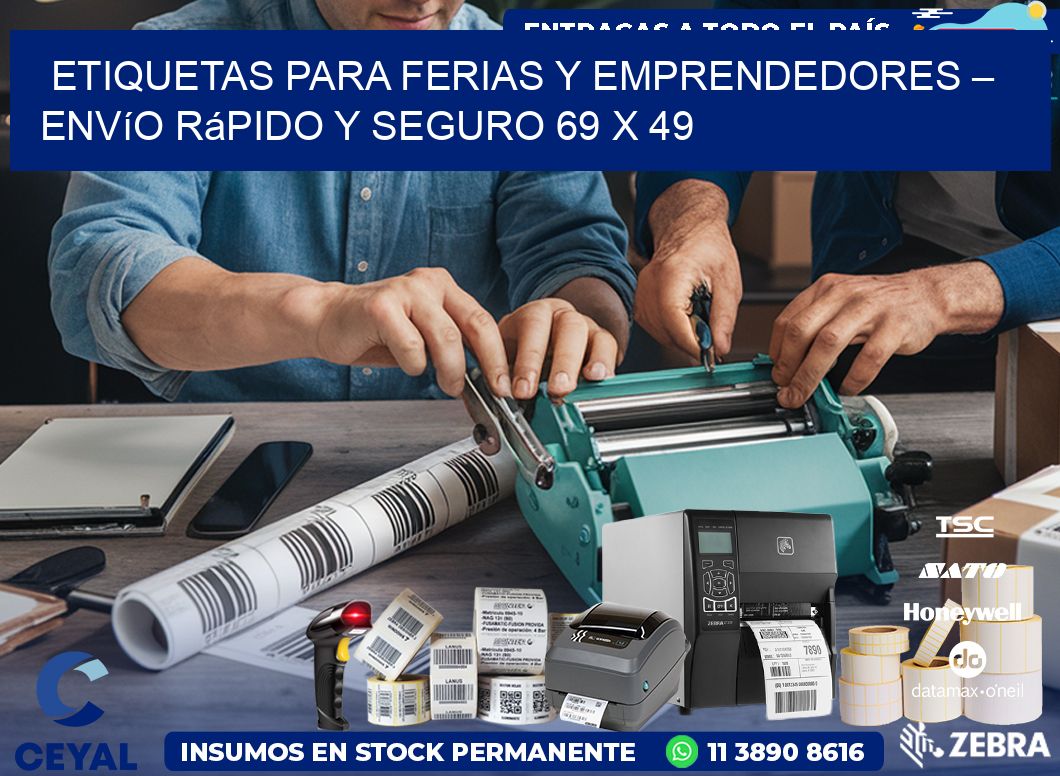 Etiquetas para Ferias y Emprendedores – Envío Rápido y Seguro 69 x 49