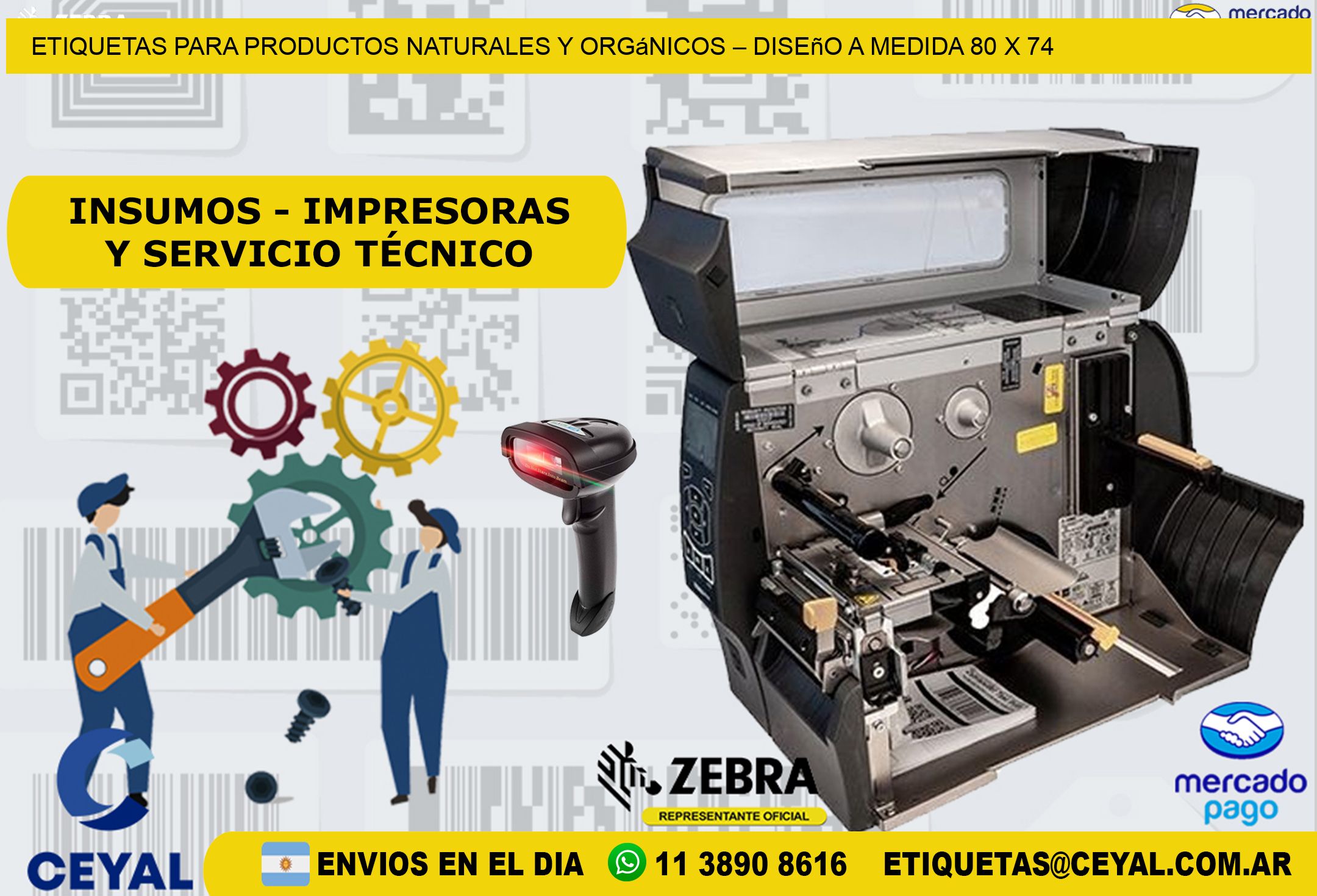 Etiquetas para Productos Naturales y Orgánicos – Diseño a Medida 80 x 74