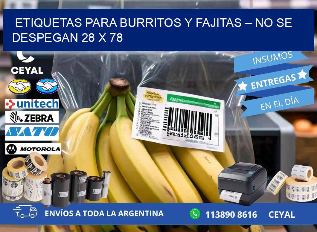 Etiquetas para burritos y fajitas – No se despegan 28 x 78